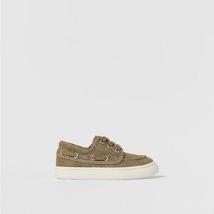 ZARA Baby Boat Tan Canvas Shoes